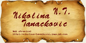 Nikolina Tanacković vizit kartica